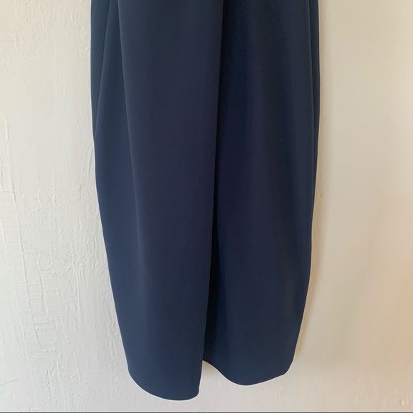 Carmen Marc Valvo Beaded-Neck Toga Dress - Picture 6 of 10